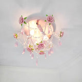 Pink Rose Bouquet Ceiling Lights Children's Room Princess Room Decor Light Romantic Girl Bedroom Corridor Bouquet Ceiling Lamps