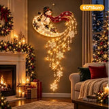 2027 Christmas Magic Trail Wall Light-LED Glowing Xmas Scene Wall Decoration,Santa Sleigh Reindeer Hanging Decor for New Year Pa