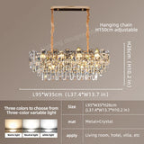 Loft Pendant Lighting Crystal Chandelier Ceiling for Dining Room Modern Led Ceiling Hanging Lamp for Living Room Villa
