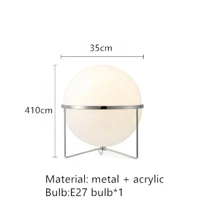 2025 Creative Floor Lamp Chrome Metal White Acrylic Ball Lights LED Modern Art Lighting Living Study Room Home Decor Desk Lamp