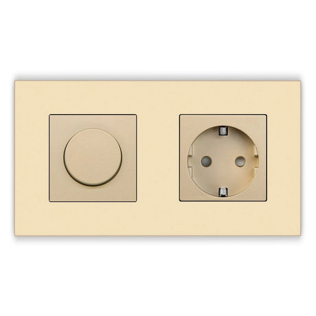 Dimmer Light Switch Rotary Knob Glass Mechanical LED Dimmable Wall Mounted Switches EU Standard Switches