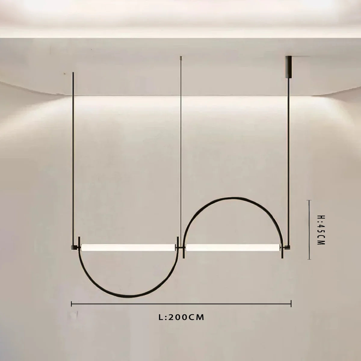 Minimalist LED Hanging Chandelier - Modern Pendant Light for Living Room & Office