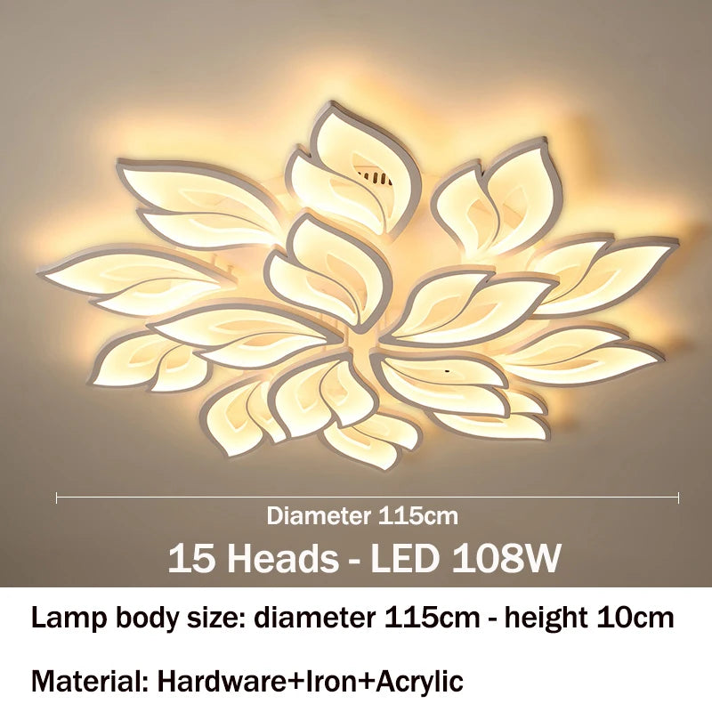 Modern LED Ceiling Chandeliers Light for Living Dining Room Bedroom Ceiling Lamps  With Remote Control Dimmable Lights Fixtures