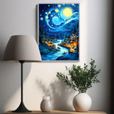 Van Gogh Starry Night LED Lamp - Swirling Sky 3D Light Art for Room Decor, Museum-Quality Lampara de Noche Lighting