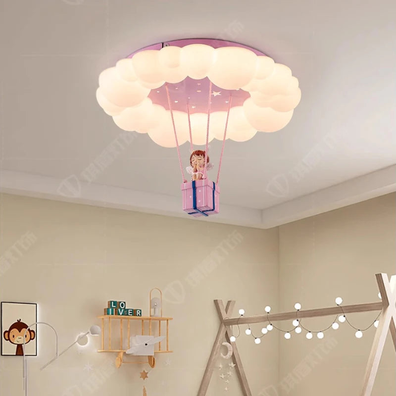 Princess Room Girl Bedroom Ceiling Lights Pink Girl Cloud Light LED Romantic Warm Baby Room Children's Room Ceiling Lamps
