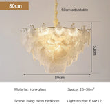 Modern French Style Glass Led Chandelier For Living Room Bedroom Dining Room Kitchen Art Romantic Design Pendant Light Fixtures