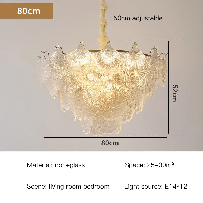 Modern French Style Glass Led Chandelier For Living Room Bedroom Dining Room Kitchen Art Romantic Design Pendant Light Fixtures