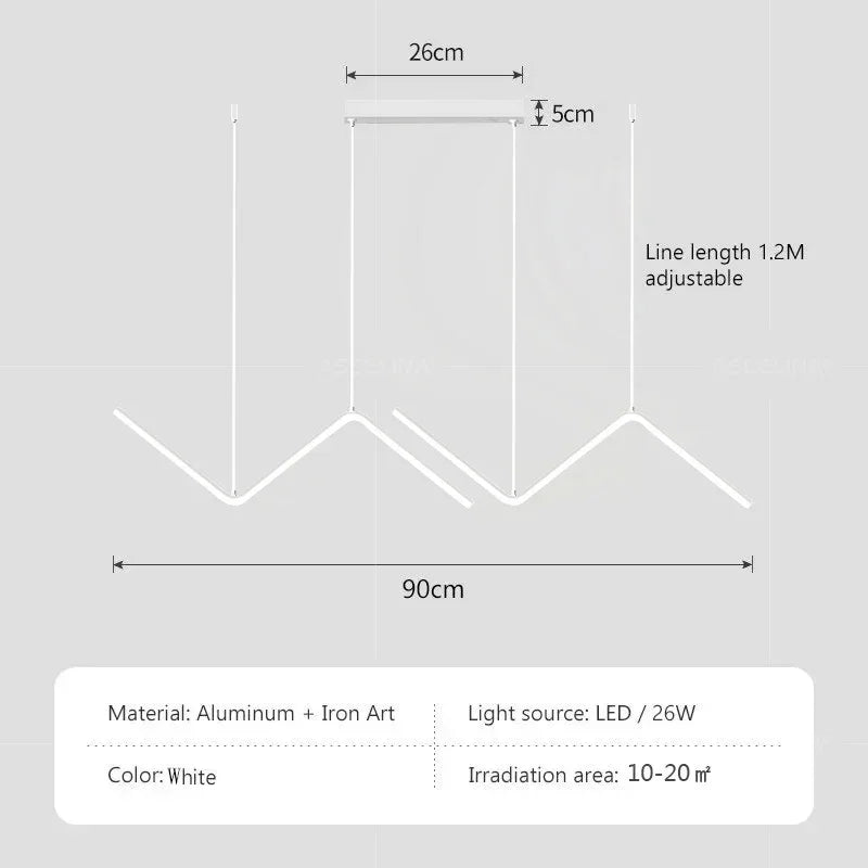 Modern LED Pendant Light Nordic Gold Hanging Chandelier For Tubular Restaurant Kitchen Office Coffee  Indoor Decorative Lamps