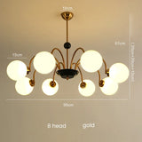 Mid-Century Retro Chandelier French Glass Ball Pengdant Lamp Bauhaus Gold/Chrome Luxury Living Room Bedroom Study Light