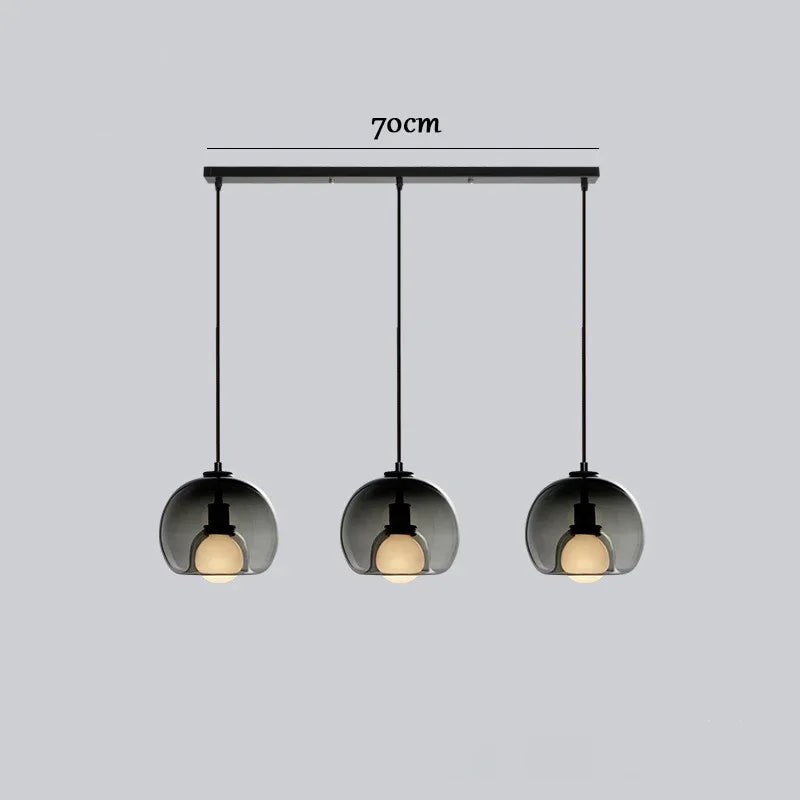 Nordic Luxury LED Chandelier - Modern Glass Pendant Light for Dining & Bedside
