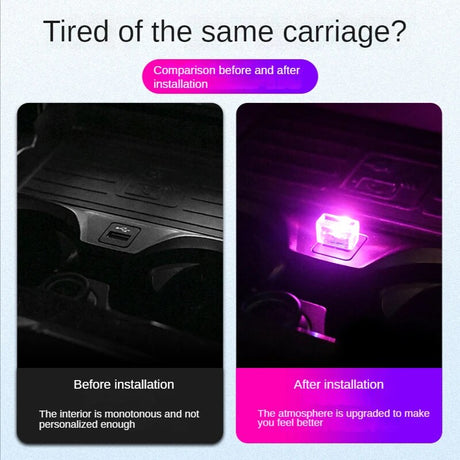 1/3/5pcs Car USB LED Night Lights 7 Colors Atmosphere Lamp Decorative Bulb Portable Auto Interior Home Laptop Light Plug Play