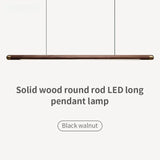 Wood Linear Pendant Light Fixtures Copper Over Kitchen Island Sink Ceiling Hanging Chandeliers for Dining Room Living Walnut