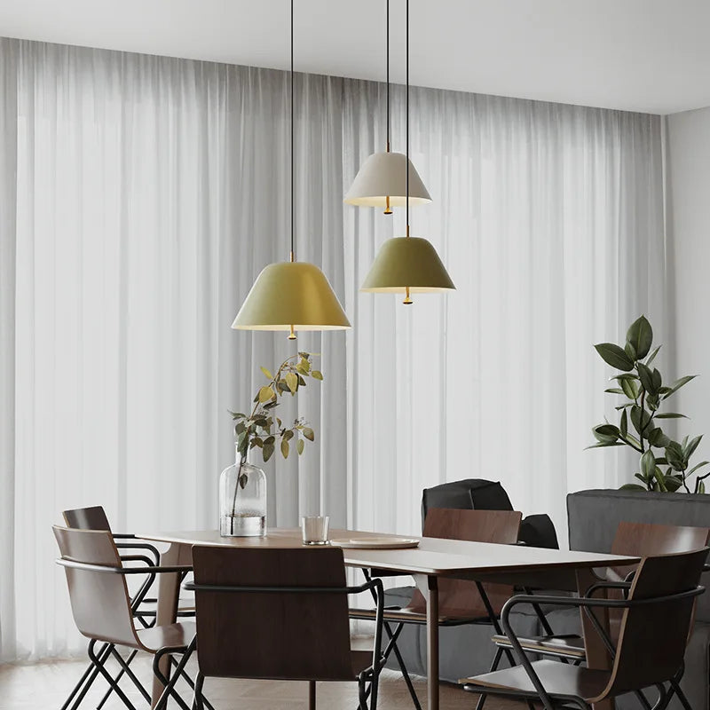 Nordic Iron Pendant Light For Restaurant Bar Dining Rooms Acrylic E27 Hanging Lamps Study Bedroom LED Ceiling Décor's Illumination