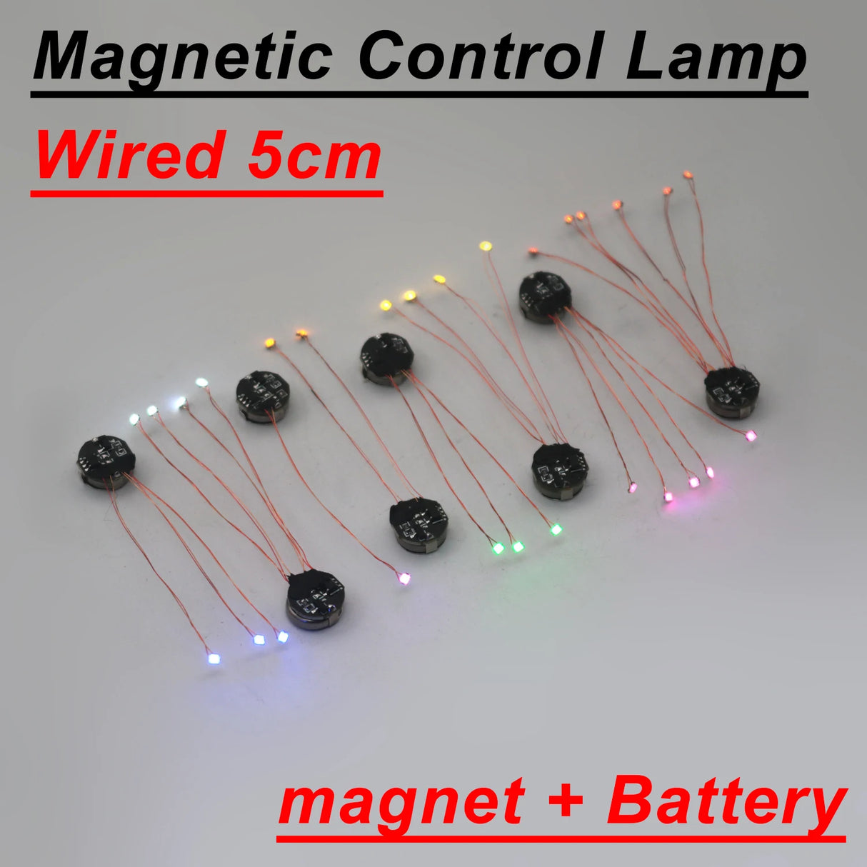 Wired 5cm Magnetic Control LED Light Module with Magnet & Battery for Gundam & DIY Models