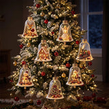 Glowing Bell Christmas Decorations 2026 Snow Globe Ornament Xmas Tree Santa Snowman Christmas 2026 Decoration Navidad Pendant