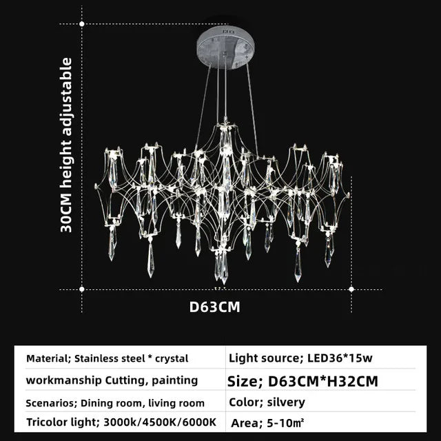 Modern Luxury Crystal Chandelier Modern LED Teardrop Chandelier For Villa Parlor Bedroom Living Room Firefly Ceiling Chandeliers