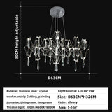 Modern Luxury Crystal Chandelier Modern LED Teardrop Chandelier For Villa Parlor Bedroom Living Room Firefly Ceiling Chandeliers
