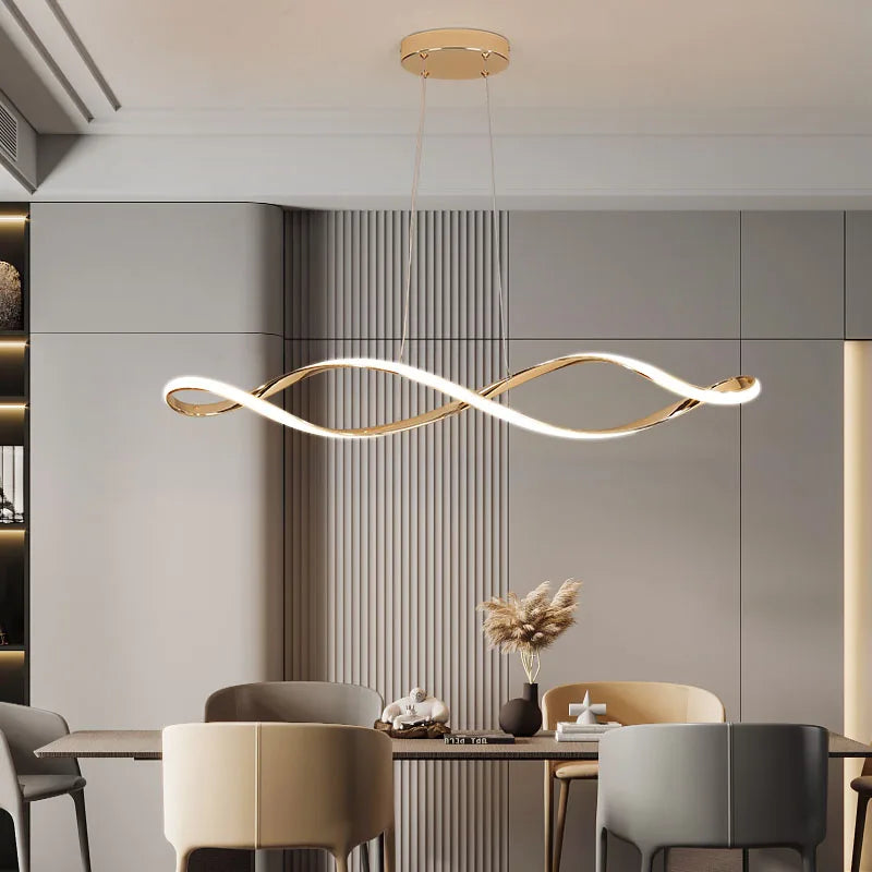 pendant lights led pendant lamp modern led chandeliers for dining room living bedroom L92cm Gold/Chrome/Black Remote/APP control