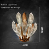 French Luxury Living Room LED Chandelier Bedroom Hotel Villa Glass Art Highend All Copper Pendant Lamp Designer Restaurant Light
