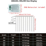 3/6M EID LED Curtain Light String Battery Power Wedding Bedroom Decor Ramadan Home Decoration 2026 Outdoor Lighting