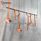 Leather Adjustable LED Ceiling Chandelier Nordic Home Appliance Handmade Dining Living Room Decoration Show Flat Pendant Lamp