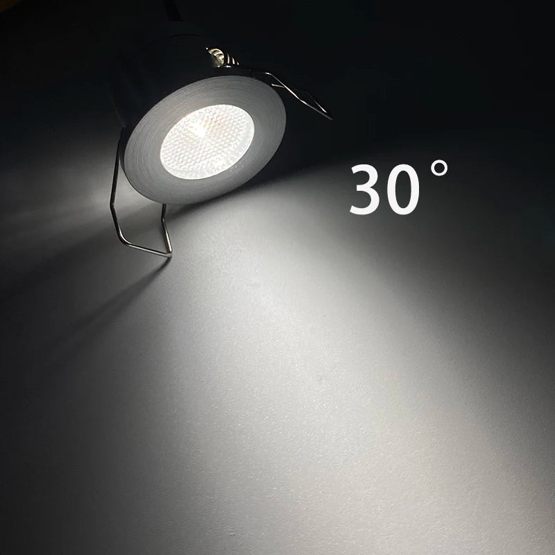 12V/24V Mini Dimmable Recessed LED Spotlight (4/6/8/10 Pack, 1W, 28mm Cutout) - Low-Voltage Ceiling Light for Cabinets & Displays