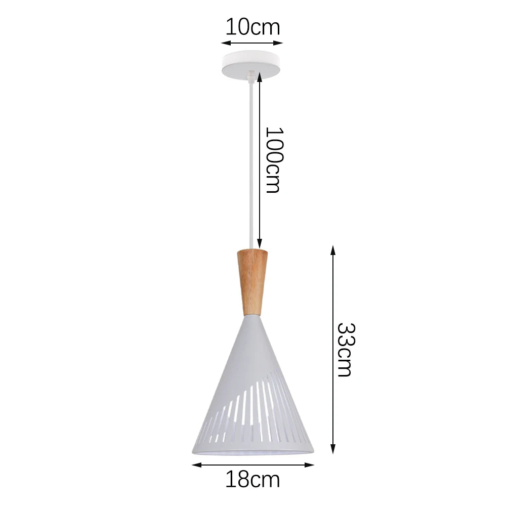 Loft Modern Pendant Light Wood Nordic Hanging Lamp Kitchen Lighting Fixture Industrial Chandelier Hanglamp Living Room Luminaire