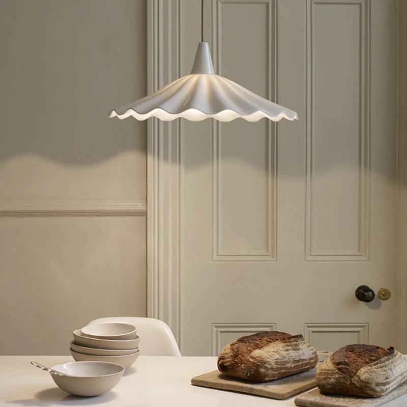 30cm White Ceramic LED Pendant Light - Modern Nordic & Japanese Style Hanging Ceiling Lamp Fixture for Bedroom, Dining Table & Living Room