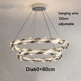 Chrome Modern Crystal Chandelier - Luxury LED Hanging Light for Living Room