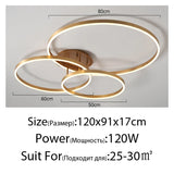Nordic Creative Led Circle Chandeliers Bedroom Living Dining Room Lighting Chandelier Home Indoor Lamps Golden Brown Glossy Lamp