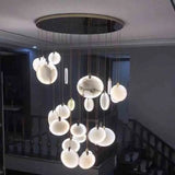 Nordic LED Marble Ceiling Chandelier Ceiling Lamps Pendant Lights for Attic Lobby Lighting Living Room Staircase  Home Decor