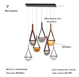 Nordic Leather Handmade Glass LED Lights Creative Belt Design Pendant Lamp for Bedroom Restaurant  Designer Model Room Decor