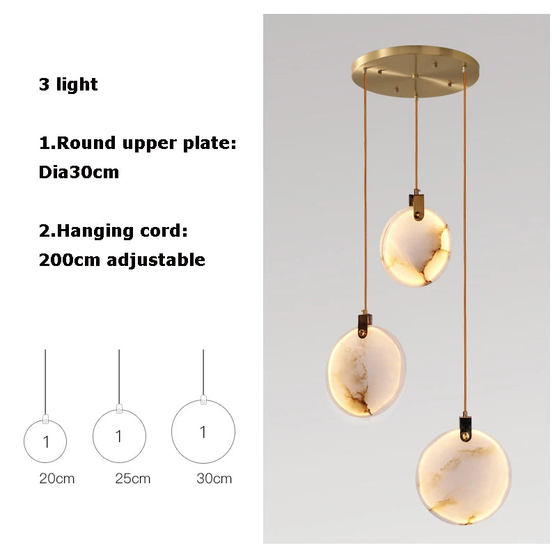 New Chinese LED Marble Gold Home Deco Designer Chandelier Lighting 2026 New Trend Lustre Hanging Lamps For Living Room