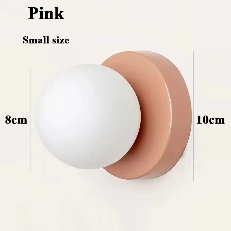 Macaron Soft Style Small Wall Sconce - Modern E27 Ball Lamp for Home Decor