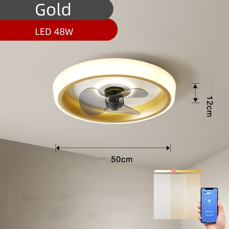 Ceiling Fan With Light And Remote Control Fanstira LED Lamp Small Decorative Fans Cooler Decoration For Bedroom Home Appliance