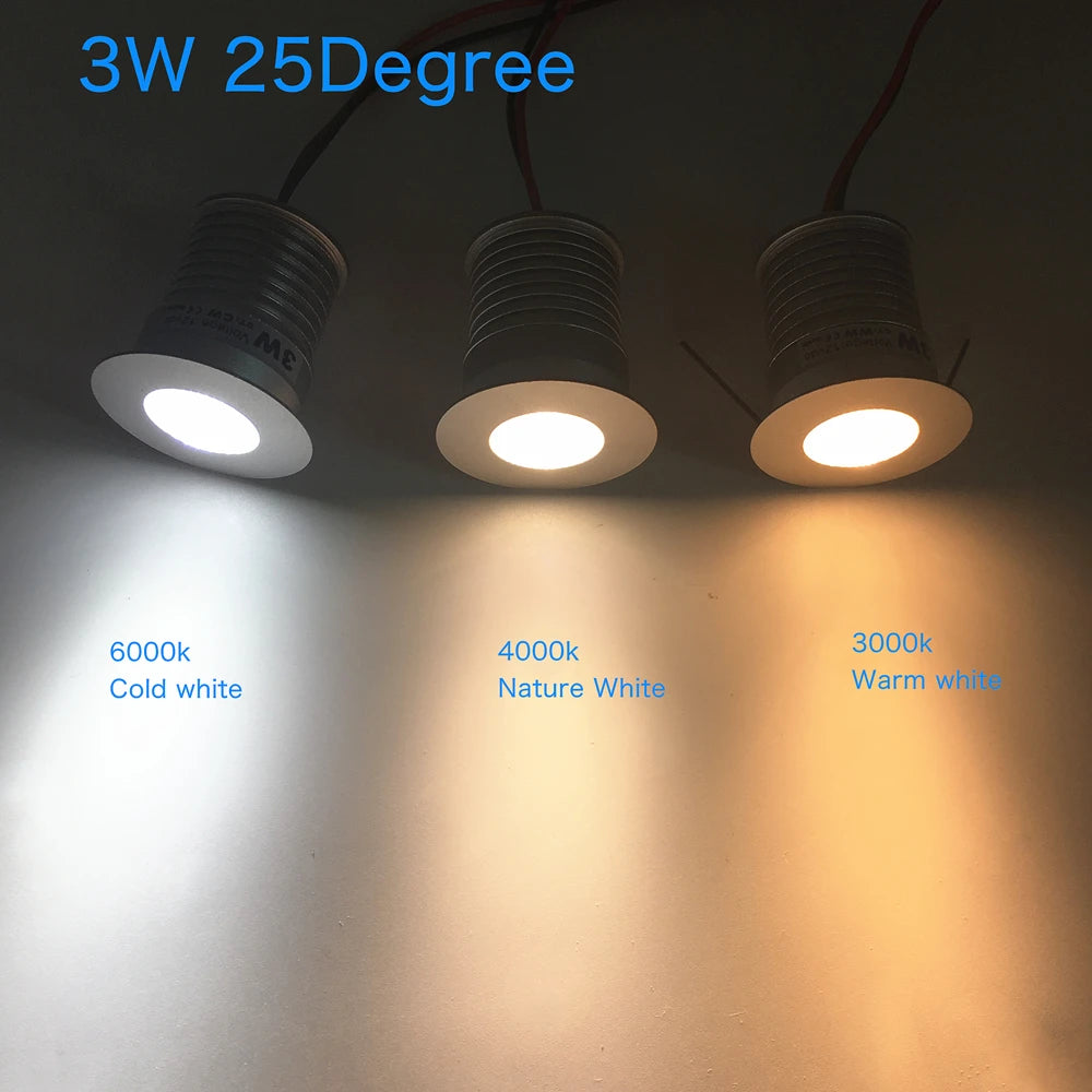 Indoor LED Mini Downlight 3W 1W Dimmable Recessed Down Light DC12V Aluminium Ceiling spot Lamp Under Bedroom Cabinet Spotlight