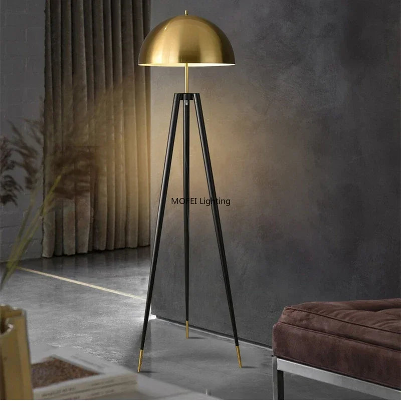 Nordic Postmodern Luxury Retro Art Exhibition Hall Bedroom Living Room Creative Tripod Mushroom Bedside Table Lights Floor Lamp
