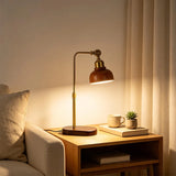 Wooden Table Lamp Three-color Lights Desk Lamp Height Adjustable and Dimmable Brightness Bedside Lamp Night Light for Home