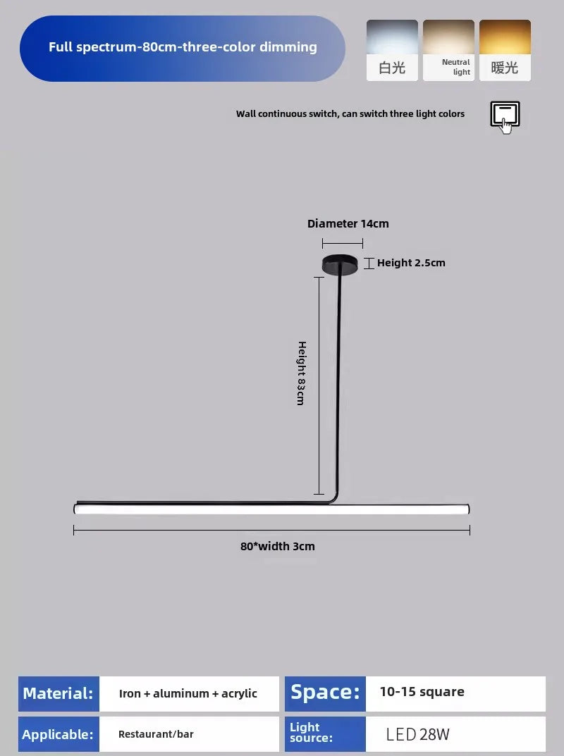 Modern Minimalist Line Led Chandeliers Lamp for Living Room Dining Room Bedroom Pendant Lights Tube Kitchen Room Decor Lighting