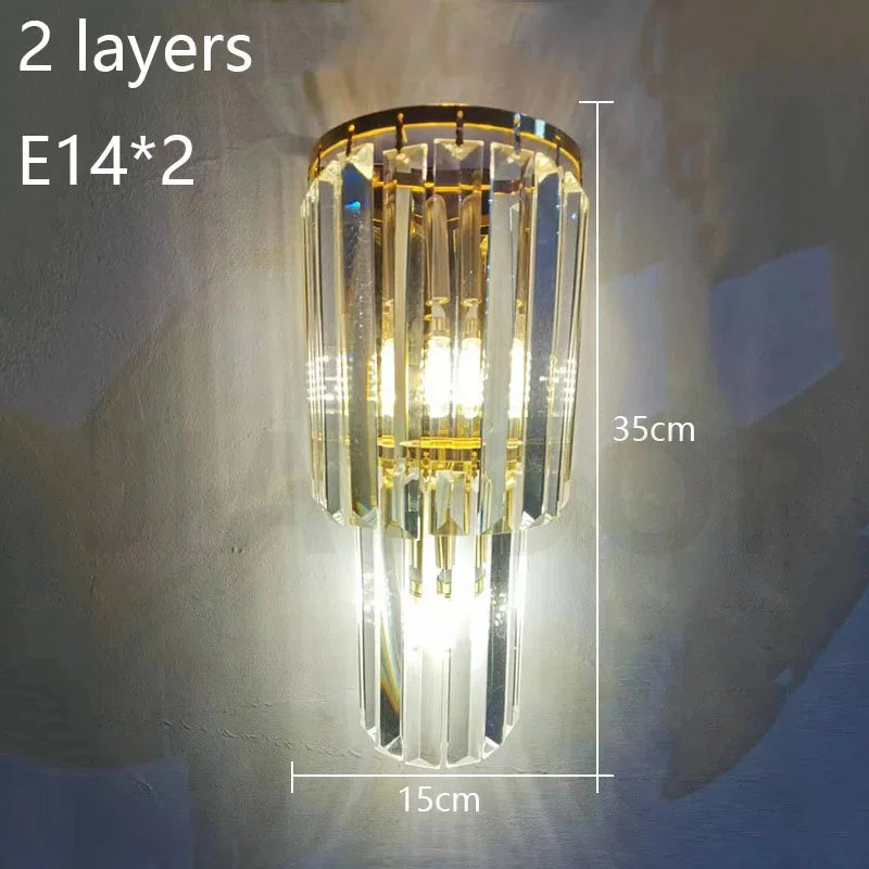Luxury Crystal LED Wall Lamp - Sconce Light Fixture for Villa, Club, Banquet Hall, Living Room Background & Corridor