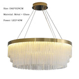 Post Modern Led Chandelier 2025 New Tassel Crystal Pendant Lamp American Luxurious Chandelier Home Decor Luster Lighting Fixture