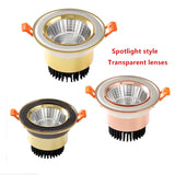 Gold Electroplated Recessed LED Downlights - Ultra-High Quality COB Ceiling Spotlights