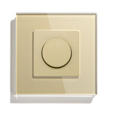 Dimmer Light Switch Rotary Knob Glass Mechanical LED Dimmable Wall Mounted Switches EU Standard Switches