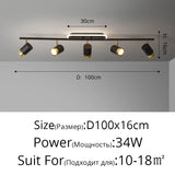 Simple Long Black Gold White New Modern LED Chandelier Lights Living Dining Room Spotlight Bedroom Hallway Lamps Indoor Lighting