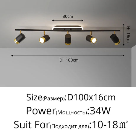 Simple Long Black Gold White New Modern LED Chandelier Lights Living Dining Room Spotlight Bedroom Hallway Lamps Indoor Lighting