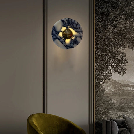 New Style Art Deco Wall Light Stone Gold Metal For Bedroom Foyer Stairs Aisle Drop shipping 3000K Atmosphere Lamp 20/25/30cm