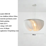 Nordic Wabi-Sabi Parchment Led Pendant Lights Living Dining Room Decor Led Pendant Lamp Bedroom Loft Chandelier Hanging Lighting