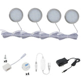 Zigbee3.0 DC12V Round Cabinet Lamp White 3000K/6000K Dimmable Timer Closet Shelf Tuya APP Voice Control for Alexa Google 2-9Pcs