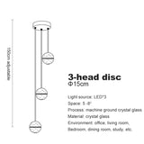 LED Villa Staircase Pendant Lights Long Cable Hanging crystal glass ball droplight for Restaurant Bar Indoor Decorative