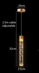 Droplet Crystal Bubble Pendant Light Modern Bedroom Crystal Hanging Lamp Bedside Clear Crystal Suspension Lamps Decor Lighting